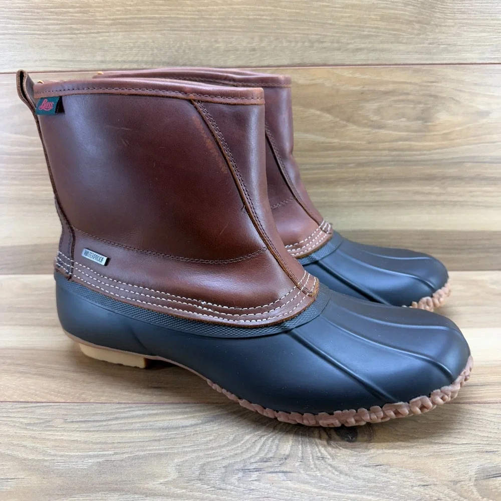 BASS Goldeneye Waterproof Boots Mens‎ 11 Brown Leather Sherpa Lined Duck
